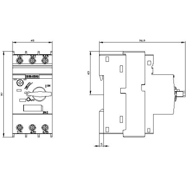 3RV2011-0BA10 - Circuit breaker size S00 for motor protection, CLASS 10 A-release 0.14...0.2 A N-release 2.6 A screw - Siemens - Circuit breaker size S00 for motor protection, CLASS 10 A-release 0.14...0.2 A N-release 2.6 A screw - Siemens - 5