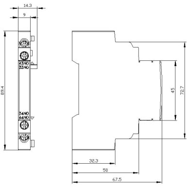 3RV2901-1B - Auxiliary switch can be mounted on the side 2 NO, screw terminal for circuit breaker 3RV2 - Siemens - Auxiliary switch can be mounted on the side 2 NO, screw terminal for circuit breaker 3RV2 - Siemens - 4