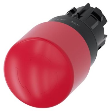 3SU1000-1GB20-0AA0 - EMERGENCY STOP mushroom pushbutton, 22 mm, round, plastic, red, 30 mm, positive latching, acc. to EN - Siemens - EMERGENCY STOP mushroom pushbutton, 22 mm, round, plastic, red, 30 mm, positive latching, acc. to EN - Siemens - 0