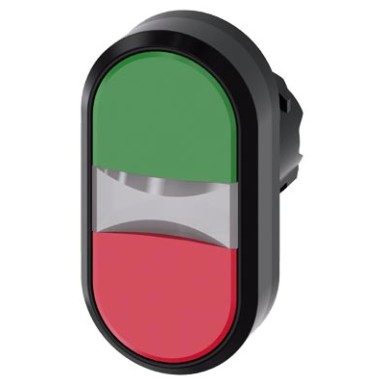 3SU1000-3AB42-0AA0 - Twin pushbutton, 22 mm, round, plastic, green, red, pushbuttons, flat - Siemens - Twin pushbutton, 22 mm, round, plastic, green, red, pushbuttons, flat - Siemens - 0