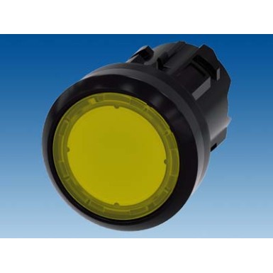 3SU1001-0AA30-0AA0 - Illuminated pushbutton, 22 mm, round, plastic, yellow, pushbutton, flat, latching, Push-to-release m - Siemens - Illuminated pushbutton, 22 mm, round, plastic, yellow, pushbutton, flat, latching, Push-to-release m - Siemens - 2