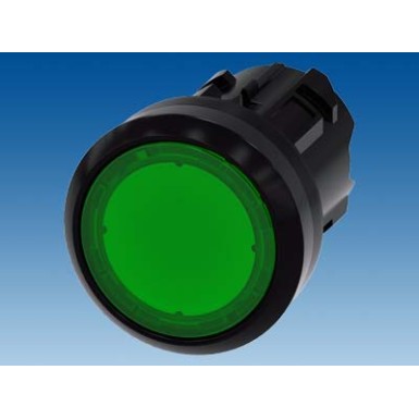 3SU1001-0AA40-0AA0 - Illuminated pushbutton, 22 mm, round, plastic, green, pushbutton, flat, latching, Push-to-release me - Siemens - Illuminated pushbutton, 22 mm, round, plastic, green, pushbutton, flat, latching, Push-to-release me - Siemens - 1