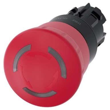 3SU1001-1HB20-0AA0 - EMERGENCY STOP mushroom pushbutton, illuminable, 22 mm, round, plastic, red, 40 mm, positive latchin - Siemens - EMERGENCY STOP mushroom pushbutton, illuminable, 22 mm, round, plastic, red, 40 mm, positive latchin - Siemens - 1