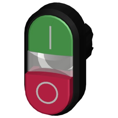 3SU1001-3BB42-0AK0 - Illuminated twin pushbutton, 22 mm, round, plastic, green: I, red: O, pushbuttons, flat and raised - Siemens - Illuminated twin pushbutton, 22 mm, round, plastic, green: I, red: O, pushbuttons, flat and raised - Siemens - 1