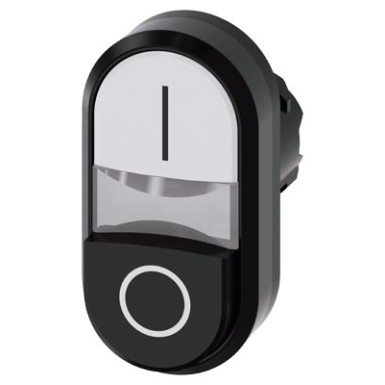 3SU1001-3BB61-0AK0 - Illuminated twin pushbutton, 22 mm, round, plastic, white: I, Black: O, pushbuttons, flat and raised - Siemens - Illuminated twin pushbutton, 22 mm, round, plastic, white: I, Black: O, pushbuttons, flat and raised - Siemens - 1