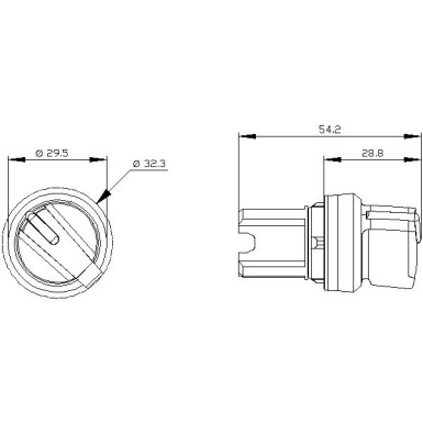 3SU1002-2BC10-0AA0 - Illuminable selector switch, 22 mm, round, plastic, black, Selector switch short, 2 switch positions - Siemens - Illuminable selector switch, 22 mm, round, plastic, black, Selector switch short, 2 switch positions - Siemens - 1