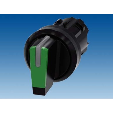 3SU1002-2BL40-0AA0 - Selector switch, illuminable, 22 mm, round, plastic, green, selector switch, short, 3 switch positio - Siemens - Selector switch, illuminable, 22 mm, round, plastic, green, selector switch, short, 3 switch positio - Siemens - 1