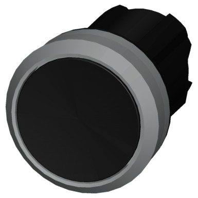 3SU1030-0AA10-0AA0 - Pushbutton, 22 mm, round, plastic with metal front ring, black, pushbutton, flat, latching, Push-to- - Siemens - Pushbutton, 22 mm, round, plastic with metal front ring, black, pushbutton, flat, latching, Push-to- - Siemens - 2