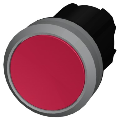 3SU1030-0AA20-0AA0 - Pushbutton, 22 mm, round, plastic with metal front ring, red, pushbutton, flat, latching, Push-to-re - Siemens - Pushbutton, 22 mm, round, plastic with metal front ring, red, pushbutton, flat, latching, Push-to-re - Siemens - 1