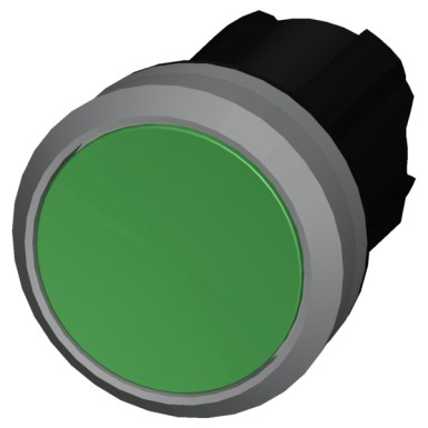 3SU1030-0AA40-0AA0 - Pushbutton, 22 mm, round, plastic with metal front ring, green, pushbutton, flat, latching, Push-to- - Siemens - Pushbutton, 22 mm, round, plastic with metal front ring, green, pushbutton, flat, latching, Push-to- - Siemens - 0