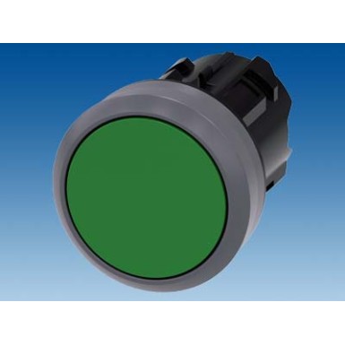 3SU1030-0AA40-0AA0 - Pushbutton, 22 mm, round, plastic with metal front ring, green, pushbutton, flat, latching, Push-to- - Siemens - Pushbutton, 22 mm, round, plastic with metal front ring, green, pushbutton, flat, latching, Push-to- - Siemens - 1