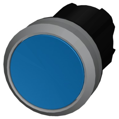 3SU1030-0AA50-0AA0 - Pushbutton, 22 mm, round, plastic with metal front ring, blue, pushbutton, flat, latching, Push-to-r - Siemens - Pushbutton, 22 mm, round, plastic with metal front ring, blue, pushbutton, flat, latching, Push-to-r - Siemens - 0