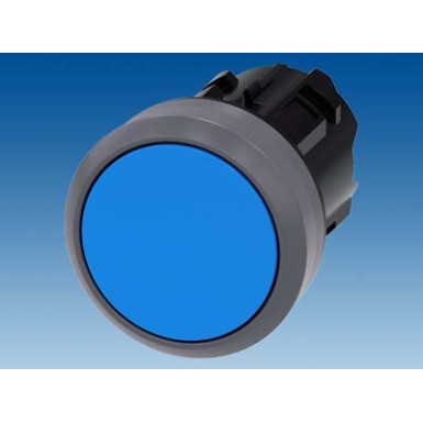 3SU1030-0AA50-0AA0 - Pushbutton, 22 mm, round, plastic with metal front ring, blue, pushbutton, flat, latching, Push-to-r - Siemens - Pushbutton, 22 mm, round, plastic with metal front ring, blue, pushbutton, flat, latching, Push-to-r - Siemens - 1