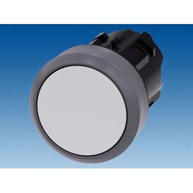 3SU1030-0AA60-0AA0 - Pushbutton, 22 mm, round, plastic with metal front ring, white, pushbutton, flat, latching, Push-to- - Siemens - Pushbutton, 22 mm, round, plastic with metal front ring, white, pushbutton, flat, latching, Push-to- - Siemens - 0