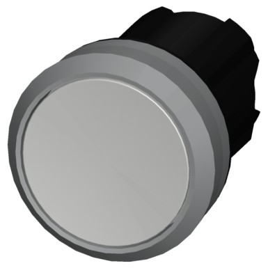 3SU1030-0AA60-0AA0 - Pushbutton, 22 mm, round, plastic with metal front ring, white, pushbutton, flat, latching, Push-to- - Siemens - Pushbutton, 22 mm, round, plastic with metal front ring, white, pushbutton, flat, latching, Push-to- - Siemens - 2