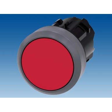 3SU1030-0AB20-0AA0 - Pushbutton, 22 mm, round, plastic with metal front ring, red, pushbutton, flat momentary contact typ - Siemens - Pushbutton, 22 mm, round, plastic with metal front ring, red, pushbutton, flat momentary contact typ - Siemens - 0