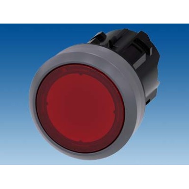 3SU1031-0AA20-0AA0 - Illuminated pushbutton, 22 mm, round, plastic with metal front ring, red, pushbutton, flat, latching - Siemens - Illuminated pushbutton, 22 mm, round, plastic with metal front ring, red, pushbutton, flat, latching - Siemens - 2