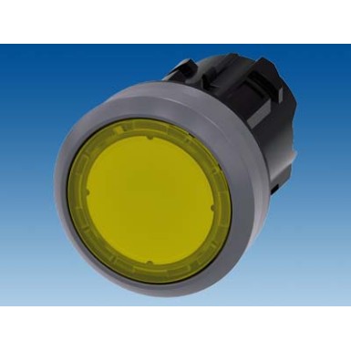 3SU1031-0AB30-0AA0 - Illuminated pushbutton, 22 mm, round, plastic with metal front ring, yellow, pushbutton, flat moment - Siemens - Illuminated pushbutton, 22 mm, round, plastic with metal front ring, yellow, pushbutton, flat moment - Siemens - 1