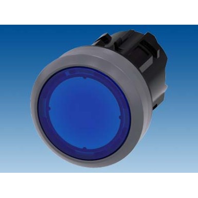 3SU1031-0AB50-0AA0 - Illuminated pushbutton, 22 mm, round, plastic with metal front ring, blue, pushbutton, flat momentar - Siemens - Illuminated pushbutton, 22 mm, round, plastic with metal front ring, blue, pushbutton, flat momentar - Siemens - 2