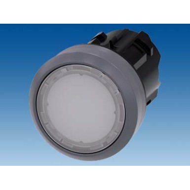 3SU1031-0AB60-0AA0 - Illuminated pushbutton, 22 mm, round, plastic with metal front ring, white, pushbutton, flat momenta - Siemens - Illuminated pushbutton, 22 mm, round, plastic with metal front ring, white, pushbutton, flat momenta - Siemens - 2