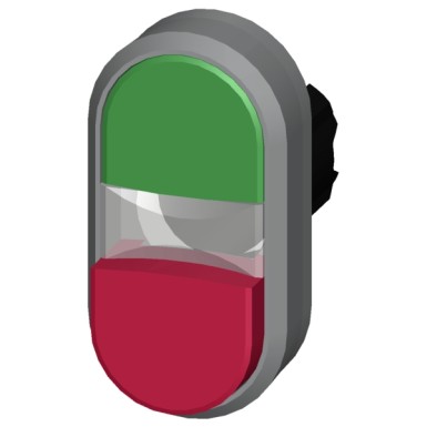 3SU1031-3BB42-0AA0 - Illuminated twin pushbutton, 22 mm, round, plastic with metal front ring, red, green, pushbuttons, f - Siemens - Illuminated twin pushbutton, 22 mm, round, plastic with metal front ring, red, green, pushbuttons, f - Siemens - 1