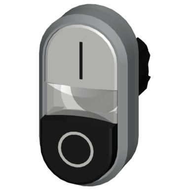 3SU1031-3BB61-0AK0 - Illuminated twin pushbutton, 22 mm, round, plastic with metal front ring, white: I, Black: O, pushbu - Siemens - Illuminated twin pushbutton, 22 mm, round, plastic with metal front ring, white: I, Black: O, pushbu - Siemens - 2