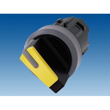 3SU1032-2BC30-0AA0 - Selector switch, illuminable, 22 mm, round, plastic with metal front ring, yellow, selector switch, - Siemens - Selector switch, illuminable, 22 mm, round, plastic with metal front ring, yellow, selector switch, - Siemens - 0