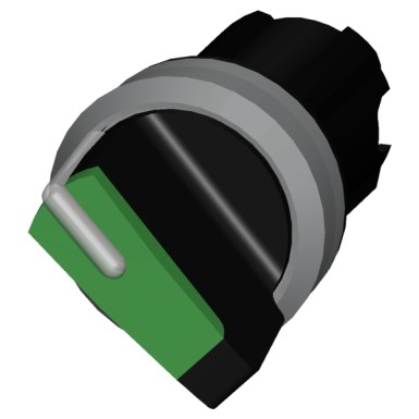 3SU1032-2BC40-0AA0 - Selector switch, illuminable, 22 mm, round, plastic with metal front ring, green, selector switch, s - Siemens - Selector switch, illuminable, 22 mm, round, plastic with metal front ring, green, selector switch, s - Siemens - 0