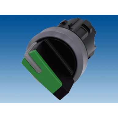 3SU1032-2BC40-0AA0 - Selector switch, illuminable, 22 mm, round, plastic with metal front ring, green, selector switch, s - Siemens - Selector switch, illuminable, 22 mm, round, plastic with metal front ring, green, selector switch, s - Siemens - 1