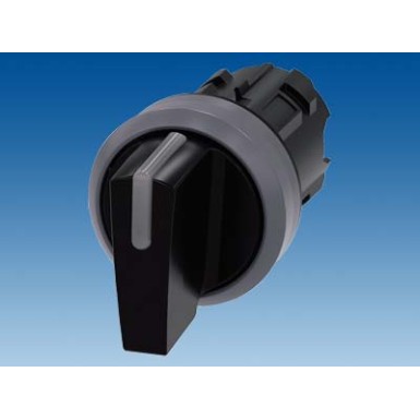 3SU1032-2BL10-0AA0 - Selector switch, illuminable, 22 mm, round, plastic with metal front ring, black, selector switch, s - Siemens - Selector switch, illuminable, 22 mm, round, plastic with metal front ring, black, selector switch, s - Siemens - 2