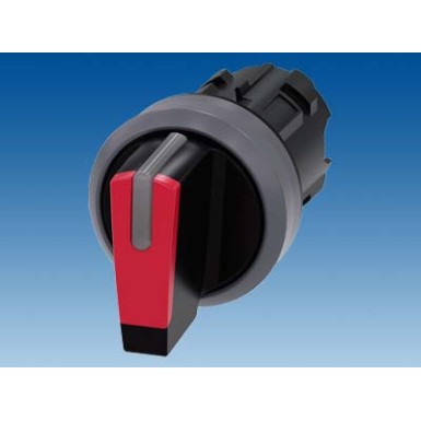 3SU1032-2BL20-0AA0 - Selector switch, illuminable, 22 mm, round, plastic with metal front ring, red, selector switch, sho - Siemens - Selector switch, illuminable, 22 mm, round, plastic with metal front ring, red, selector switch, sho - Siemens - 1