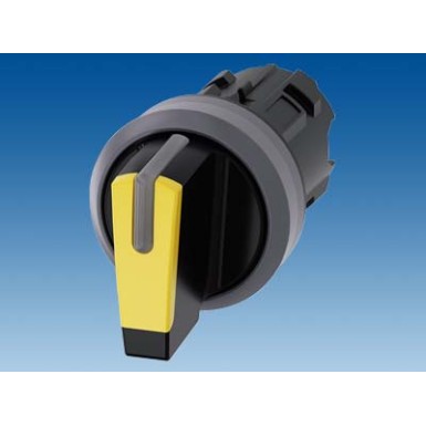 3SU1032-2BL30-0AA0 - Selector switch, illuminable, 22 mm, round, plastic with metal front ring, yellow, selector switch, - Siemens - Selector switch, illuminable, 22 mm, round, plastic with metal front ring, yellow, selector switch, - Siemens - 1