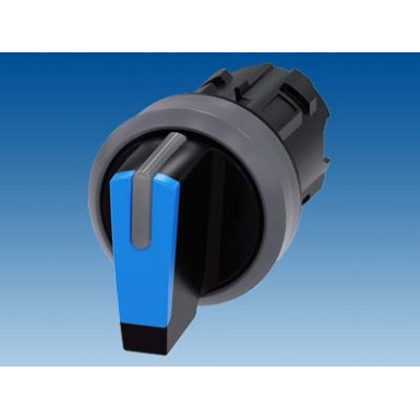 3SU1032-2BL50-0AA0 - Selector switch, illuminable, 22 mm, round, plastic with metal front ring, blue, selector switch, sh - Siemens - Selector switch, illuminable, 22 mm, round, plastic with metal front ring, blue, selector switch, sh - Siemens - 2