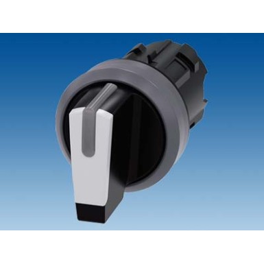 3SU1032-2BL60-0AA0 - Selector switch, illuminable, 22 mm, round, plastic with metal front ring, white, selector switch, s - Siemens - Selector switch, illuminable, 22 mm, round, plastic with metal front ring, white, selector switch, s - Siemens - 2