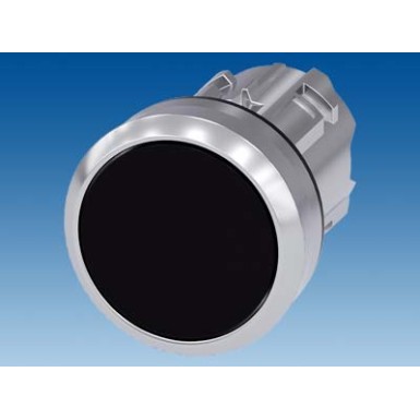 3SU1050-0AA10-0AA0 - Pushbutton, 22 mm, round, metal, shiny, black, pushbutton, flat, latching, Push-to-release mechanism - Siemens - Pushbutton, 22 mm, round, metal, shiny, black, pushbutton, flat, latching, Push-to-release mechanism - Siemens - 1