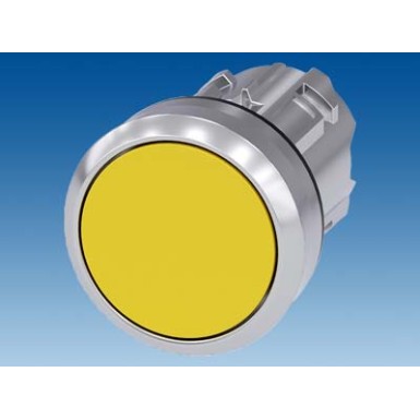 3SU1050-0AA30-0AA0 - Pushbutton, 22 mm, round, metal, shiny, yellow, pushbutton, flat, latching, Push-to-release mechanis - Siemens - Pushbutton, 22 mm, round, metal, shiny, yellow, pushbutton, flat, latching, Push-to-release mechanis - Siemens - 1