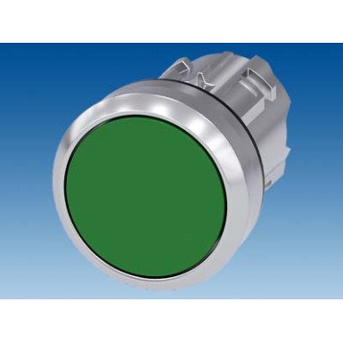 3SU1050-0AA40-0AA0 - Pushbutton, 22 mm, round, metal, shiny, green, pushbutton, flat, latching, Push-to-release mechanism - Siemens - Pushbutton, 22 mm, round, metal, shiny, green, pushbutton, flat, latching, Push-to-release mechanism - Siemens - 1