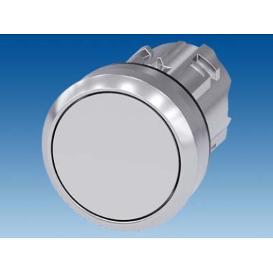 3SU1050-0AA60-0AA0 - Pushbutton, 22 mm, round, metal, shiny, white, pushbutton, flat, latching, Push-to-release mechanism - Siemens - Pushbutton, 22 mm, round, metal, shiny, white, pushbutton, flat, latching, Push-to-release mechanism - Siemens - 1