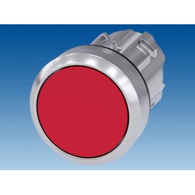 3SU1050-0AB20-0AA0 - Pushbutton, 22 mm, round, metal, shiny, red, pushbutton, flat momentary contact type - Siemens - Pushbutton, 22 mm, round, metal, shiny, red, pushbutton, flat momentary contact type - Siemens - 1