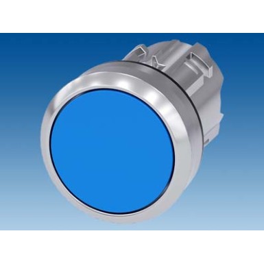 3SU1050-0AB50-0AA0 - Pushbutton, 22 mm, round, metal, shiny, blue, pushbutton, flat momentary contact type - Siemens - Pushbutton, 22 mm, round, metal, shiny, blue, pushbutton, flat momentary contact type - Siemens - 0