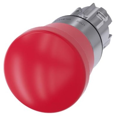 3SU1050-1HA20-0AA0 - EMERGENCY STOP mushroom pushbutton, 22 mm, round, metal, shiny, red, 40 mm, positive latching, acc. - Siemens - EMERGENCY STOP mushroom pushbutton, 22 mm, round, metal, shiny, red, 40 mm, positive latching, acc. - Siemens - 0