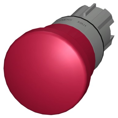 3SU1050-1HA20-0AA0 - EMERGENCY STOP mushroom pushbutton, 22 mm, round, metal, shiny, red, 40 mm, positive latching, acc. - Siemens - EMERGENCY STOP mushroom pushbutton, 22 mm, round, metal, shiny, red, 40 mm, positive latching, acc. - Siemens - 2