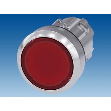 3SU1051-0AA20-0AA0 - Illuminated pushbutton, 22 mm, round, metal, shiny, red, pushbutton, flat, latching, Push-to-release - Siemens - Illuminated pushbutton, 22 mm, round, metal, shiny, red, pushbutton, flat, latching, Push-to-release - Siemens - 2