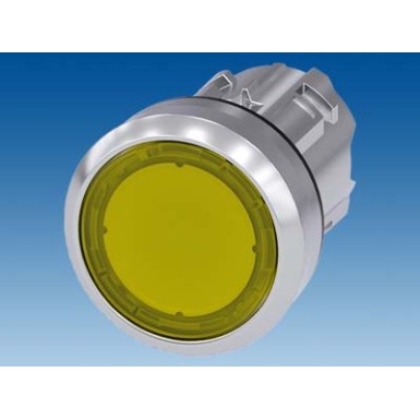 3SU1051-0AA30-0AA0 - Illuminated pushbutton, 22 mm, round, metal, shiny, yellow, pushbutton, flat, latching, Push-to-rele - Siemens - Illuminated pushbutton, 22 mm, round, metal, shiny, yellow, pushbutton, flat, latching, Push-to-rele - Siemens - 1