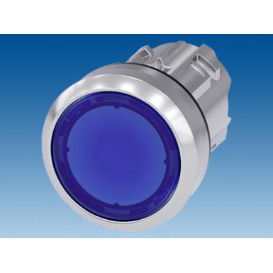 3SU1051-0AA50-0AA0 - Illuminated pushbutton, 22 mm, round, metal, shiny, blue, pushbutton, flat, latching, Push-to-releas - Siemens - Illuminated pushbutton, 22 mm, round, metal, shiny, blue, pushbutton, flat, latching, Push-to-releas - Siemens - 1