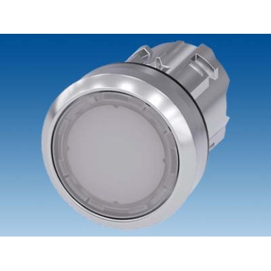 3SU1051-0AA60-0AA0 - Illuminated pushbutton, 22 mm, round, metal, shiny, white, pushbutton, flat, latching, Push-to-relea - Siemens - Illuminated pushbutton, 22 mm, round, metal, shiny, white, pushbutton, flat, latching, Push-to-relea - Siemens - 1