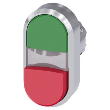 3SU1051-3BB42-0AA0 - Illuminated twin pushbutton, 22 mm, round, metal, shiny, green, red, pushbuttons, flat and raised - Siemens - Illuminated twin pushbutton, 22 mm, round, metal, shiny, green, red, pushbuttons, flat and raised - Siemens - 2