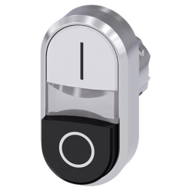 3SU1051-3BB61-0AK0 - Illuminated twin pushbutton, 22 mm, round, metal, shiny, white: I, Black: O, pushbuttons, flat and r - Siemens - Illuminated twin pushbutton, 22 mm, round, metal, shiny, white: I, Black: O, pushbuttons, flat and r - Siemens - 2