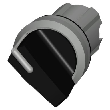 3SU1052-2BC10-0AA0 - Illuminable selector switch, 22 mm, round, metal shiny, black, Selector switch short, 2 switch posit - Siemens - Illuminable selector switch, 22 mm, round, metal shiny, black, Selector switch short, 2 switch posit - Siemens - 1