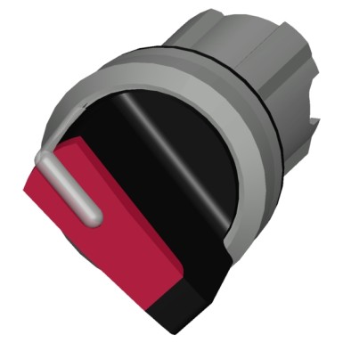 3SU1052-2BC20-0AA0 - Selector switch, illuminable, 22 mm, round, metal, shiny, red, selector switch, short, 2 switch posi - Siemens - Selector switch, illuminable, 22 mm, round, metal, shiny, red, selector switch, short, 2 switch posi - Siemens - 0